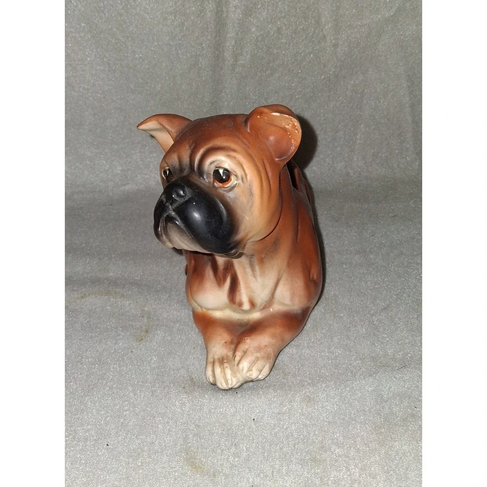 Boxer Dog Planter Figurine‎ #6717 Porcelain Napcoware Japan 7
